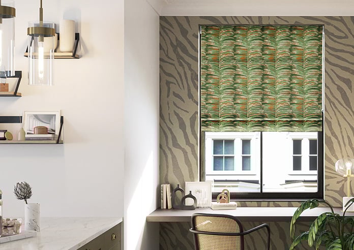 Melody Velvet, Rainforest - Motorised Roman Blind - Image 3